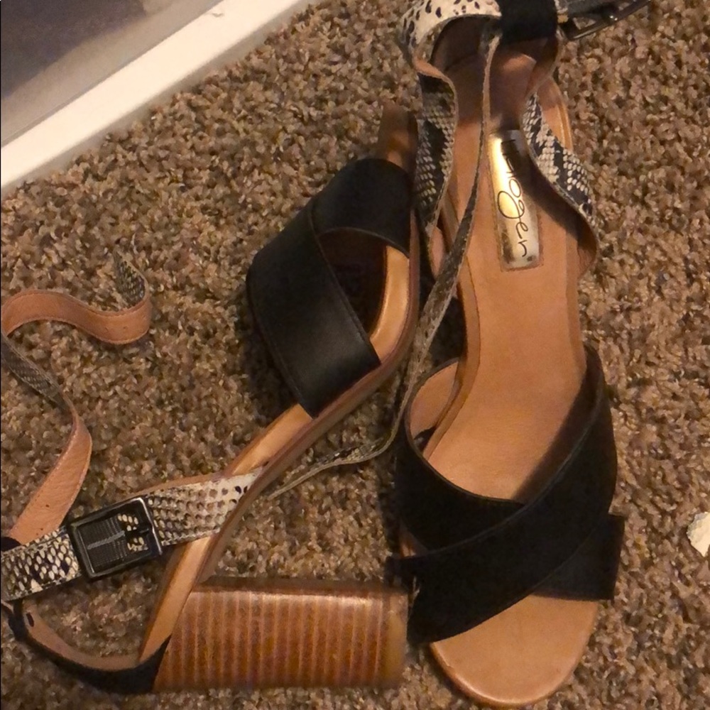 Halogen snake skin heels